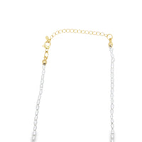 Onatah Sterling Silver Yellow Gold Plated Fwp Rice Pearl Strand 38Cm + 6Cm Ext