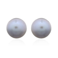 Sterling Silver Freshwater Silver Grey Pearl Stud Earrings