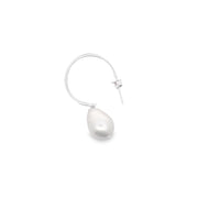 Sterling Silver Baroque Teardrop White Pearl On Stud Hoops