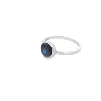 Sterling Silver Paua Bezel Set Ring Size 6/L