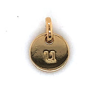 Mojo Yellow Gold Plated Initial U Charm