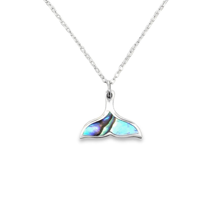 Onatah Sterling Silver Small Whaletail Pendant Set With Paua Shell