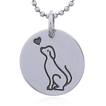 Onatah Sterling Silver I Love My Dog Engraveable Pendant