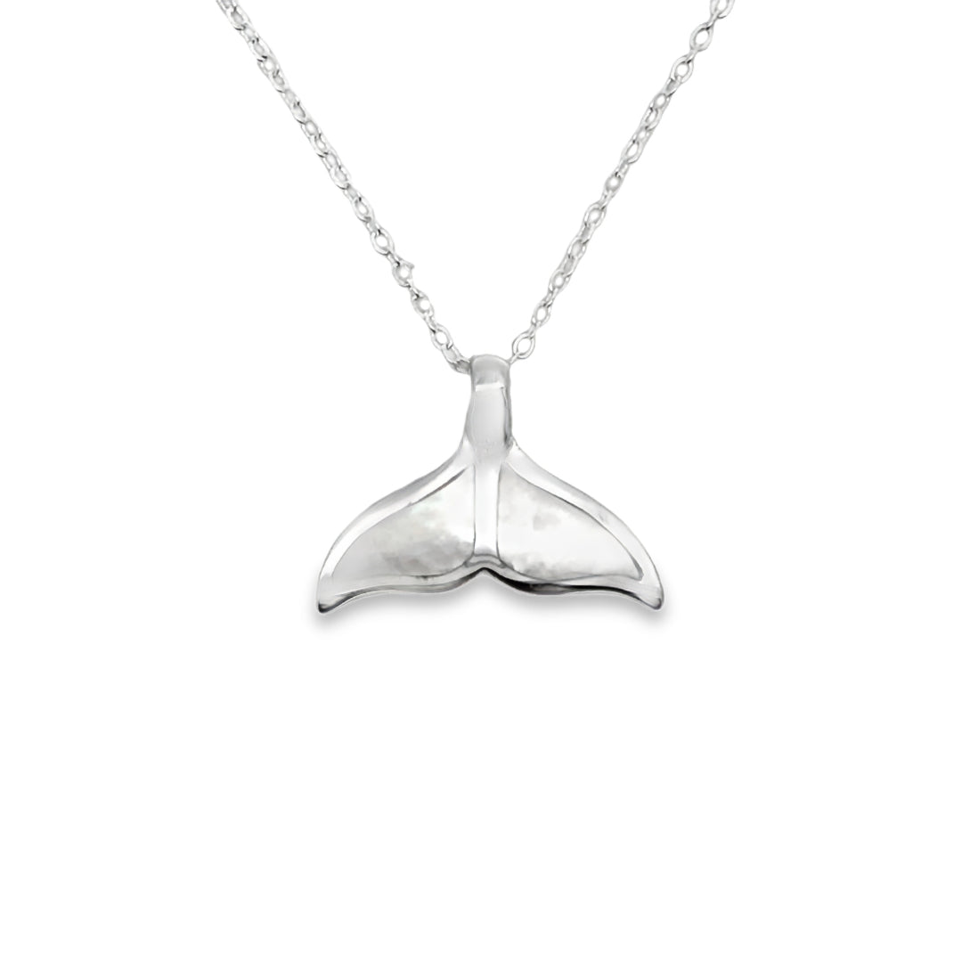 Onatah Sterling Silver Medium Whaletail Pendant Set With Mother Of Pearl