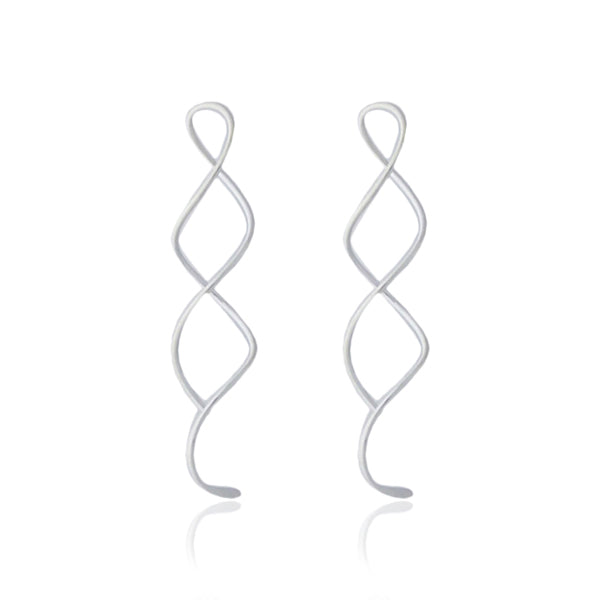 Silver Double Twist Thread Earrings
