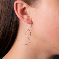 Silver Double Twist Thread Earrings