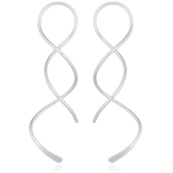 Silver Double Twist Thread Earrings