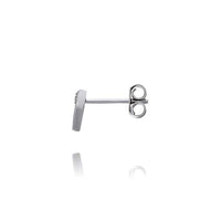 Lustra Sterling Silver Rhodium Plated Crossover Heart Stud Earrings With Clear Czs