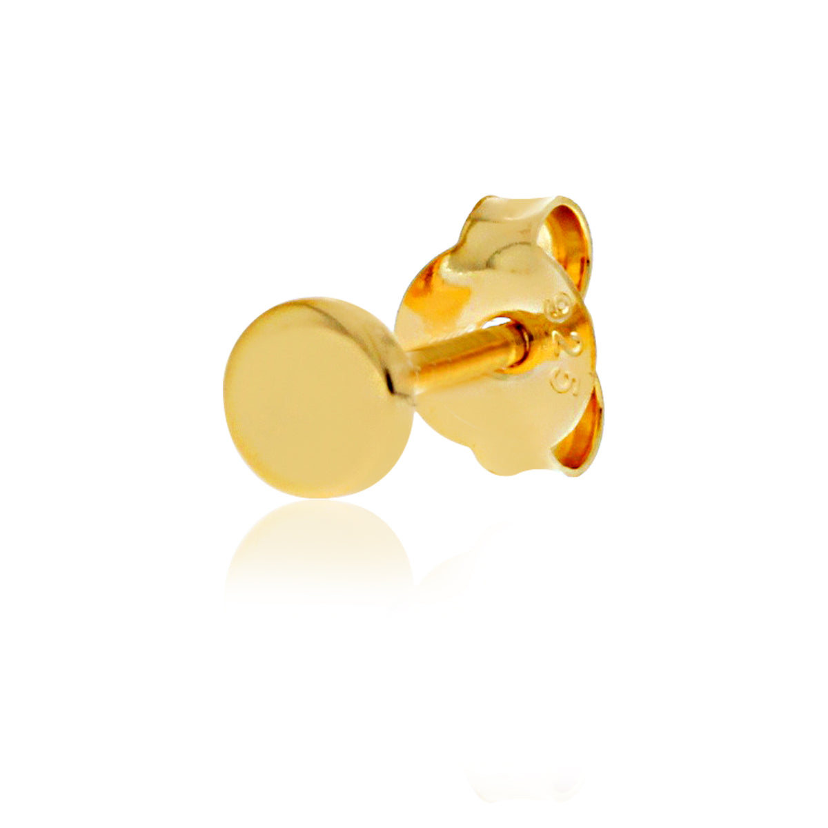 Yellow Gold Plated Small Polished Stud Earrings