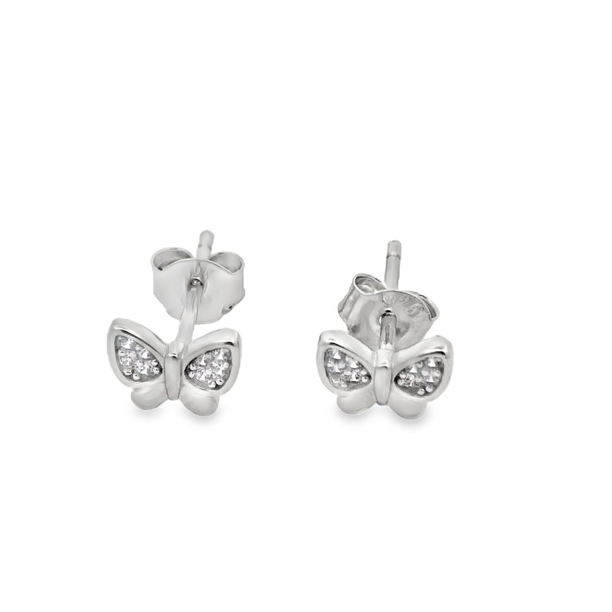 Onatah Sterling Silver Cz Butterfly Stud Earrings