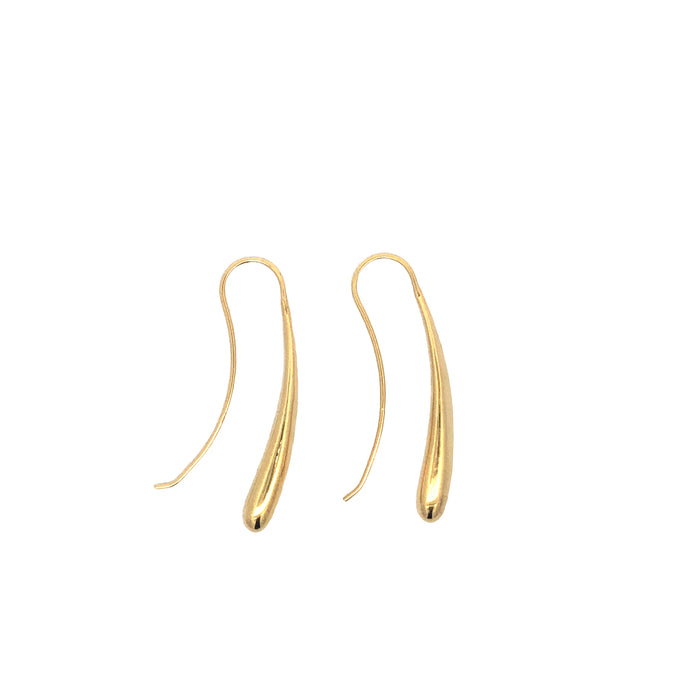 Onatah Sterling Silver Gold Plated Tear Drop Shaped Fixed Hook Earrings