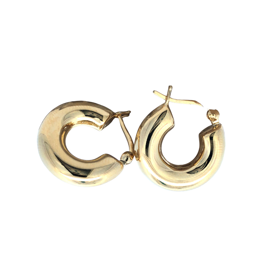 Onatah Sterling Silver Gold Plated Fat Round Hoops