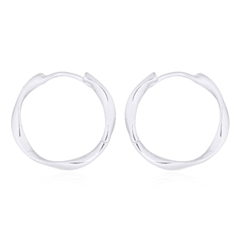 Onatah Sterling Silver Loose Twist Medium Huggie Earrings