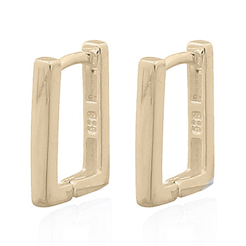 Onatah Sterling Silver Gold Plated Rectangle Shaped Huggie Earrings
