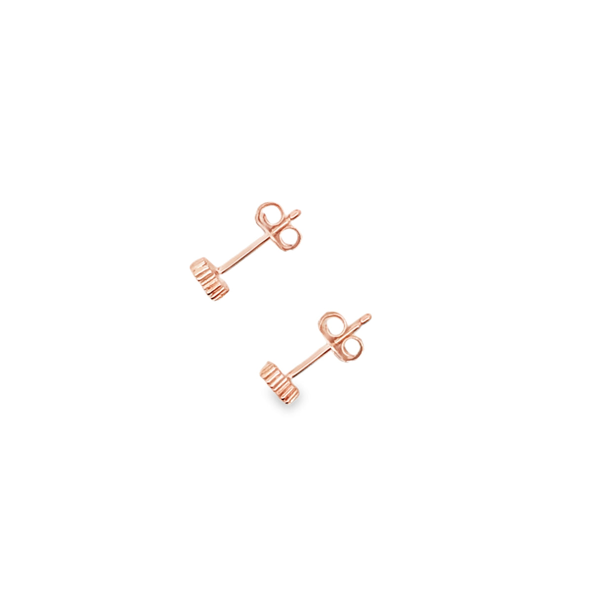 Lustra Sterling Silver Rose Gold Plated Cz Set 4 Leaf Clover Stud Earrings
