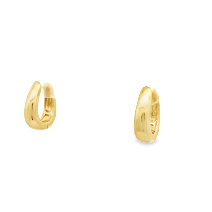 Lustra Sterling Silver Gold Plated Oval Tapered Huggie Earrings