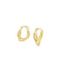 Lustra Sterling Silver Yellow Gold Plated Crossover Huggie Hoops