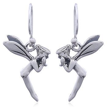 Onatah Sterling Silver Tinkerbell Fairy Earrings With Shephooks