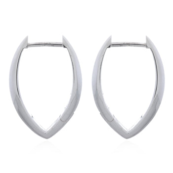 Onatah Sterling Silver Pointy Oval Huggie Hoops