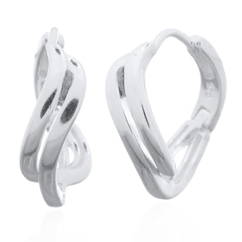 Onatah Sterling Silver Split Wavey Huggie Hoops