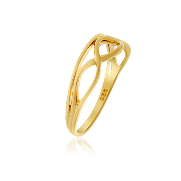 Onatah Yellow Gold Wavy Lines Ring