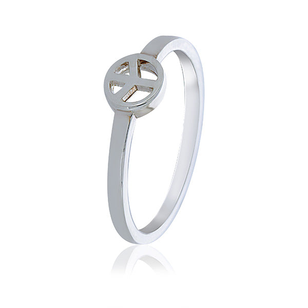 Silver Peace Sign Ring