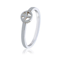 Silver Peace Sign Ring