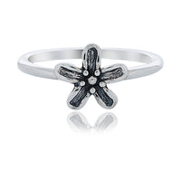 Silver Flower Power Ring - Stacker Ring