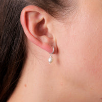 Sterling Silver Mini Hoops With Freshwater Pearls