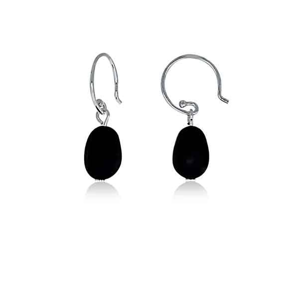 Sterling Silver Black Freshwater Pearl Earrings