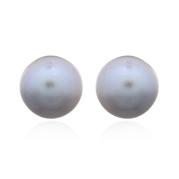 Sterling Silver Freshwater Silver Grey Pearl Stud Earrings