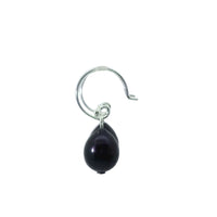 Onatah Sterling Silver Black Freshwater Pearl Earrings With Open Shep Hooks