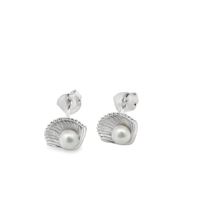 Onatah Sterling Silver Pearl In Shell Stud Earrings