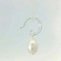 Onatah Sterling Silver White Freshwater Pearl Earrings With Open Shep Hooks