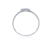 Silver Heart Lock Ring - Stacker Ring