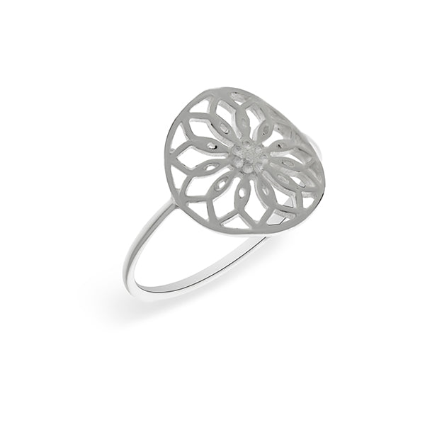 Silver Filigree Flower Ring