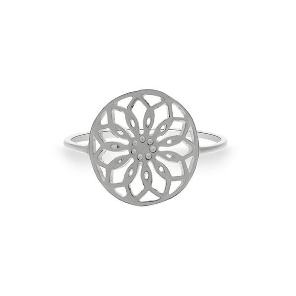 Silver Filigree Flower Ring