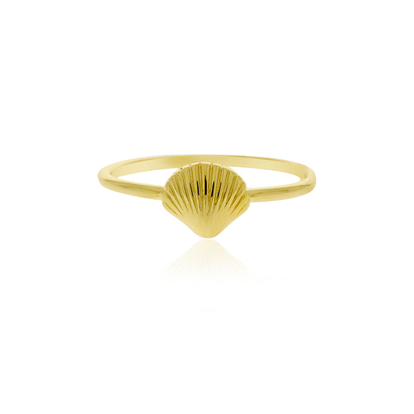 Yellow Gold Plated Shell Ring