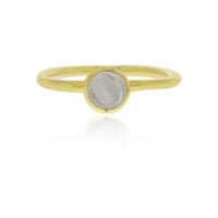 Mojo Yellow Gold Plated Ring With Rose Quartz - Stacker Ring