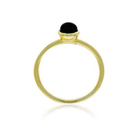Mojo Yellow Gold Plated Stacker Ring With Onyx - Stacker Ring