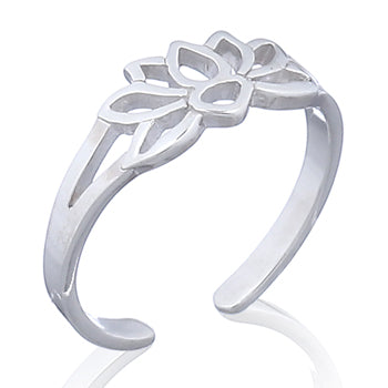 Silver Lotus Flower Toe Ring