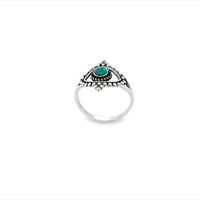 Onatah Sterling Silver Open Beaded Design Ring Set With Turquoise Size 5/J/49