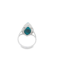Onatah Sterling Silver Marquise Shaped Turquoise Ring Size 6