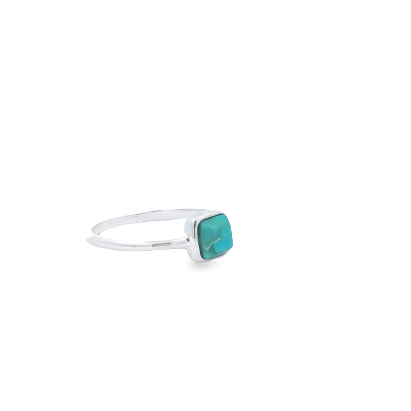 Sterling Silver Square Turquoise Ring