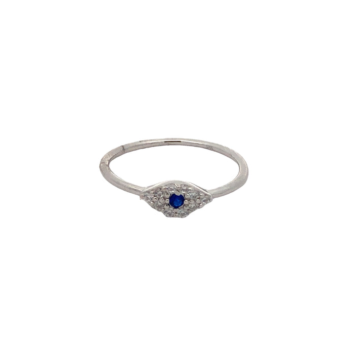 Sterling Silver Eye Cz Ring Size N