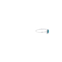 Sterling Silver Marquise Shape Turquoise Ring Size P