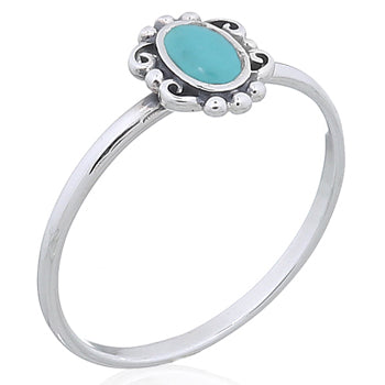 Onatah Sterling Silver Turquoise Filigree Ring