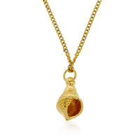 Yellow Gold Plated Conch Shell Pendant