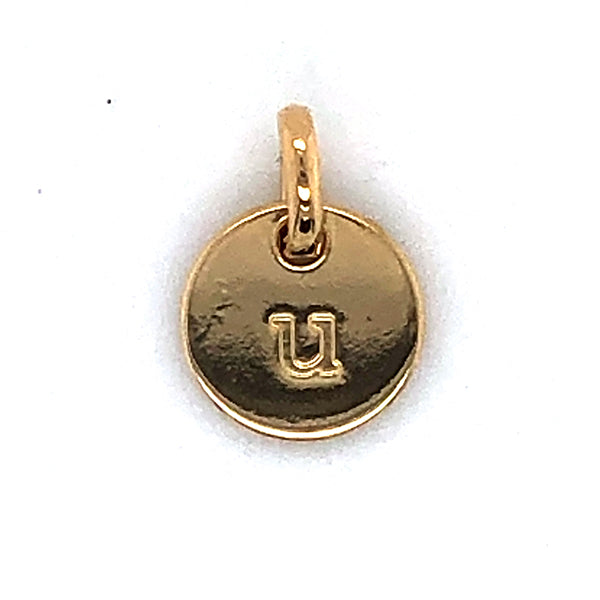 Mojo Yellow Gold Plated Initial U Charm