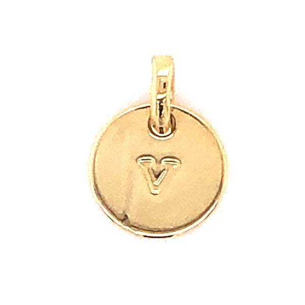 Mojo Yellow Gold Plated Initial V Charm